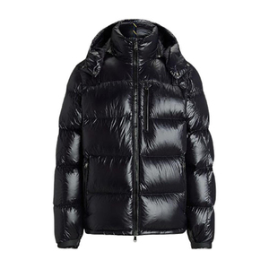 Veste bouffante à capuche noire brillante de haute qualité pour vêtements de sport de plein air chauds Style en nylon Offre Spéciale vestes bouffantes pour hommes - Product Image 1