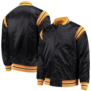 เสื้อแจ็คเก็ตกันรอยเปื้อนสำหรับผู้ชาย, โลโก้ของตัวเองสีเหลืองสีดำสีตัดกัน - Product Image 1