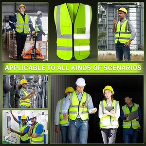 Chalecos de Seguridad Reflectantes de Alta Visibilidad para Mujeres y Hombres con Bolsillos y Cremallera Frontal - Product Image 6