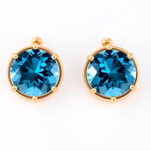 Pendientes de tuerca azul para mujer Pendientes de tuerca de boda de color plateado Vintage para mujeres y niñas - Product Image 2