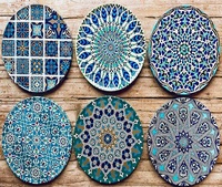 Ensemble de sous-verres en bois naturel imprimé, fabrication en usine, bois tendre, impression personnalisée, sous-verres ronds personnalisés