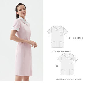 Nurse Uniform Scrubs Sets Custom Hospital Short Sleeve Scrub <b>Skirt</b> Dress - Product Image 4