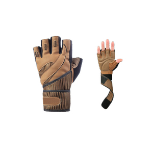 Gants d'haltérophilie rembourrés respirants durables enveloppement de poignet réglable poignée de paume antidérapante pour l'entraînement de musculation - Product Image 3