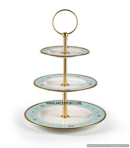 Support à gâteau en métal doré à 2 niveaux pour la conception d'oiseaux Support à gâteau décoratif élégant pour mariage Couleur or et argent poli miroir - Product Image 5