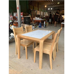 Vente en gros de matériel en bois taille personnalisée ensemble de table de dîner traditionnel de haute qualité en forme de rectangle exportation depuis le Vietnam - Product Image 1