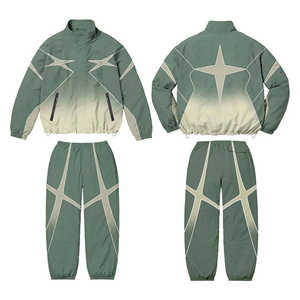 Windbreaker <b>Track</b> Jacket and <b>Pants</b> Set Tracksuit <b>Nylon</b> Tracksuit Zip up Reflective Stripe Jacket Windbreaker Men's Tracksuit - Product Image 4