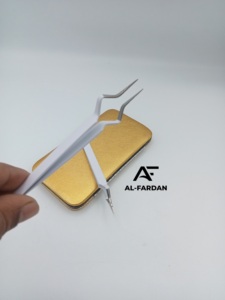 Logo personnalisé volume de cils pince à épiler blanc mat couleur solide en acier inoxydable haut tendance nouvelle forme isolation cils pince à épiler fibre - Product Image 6