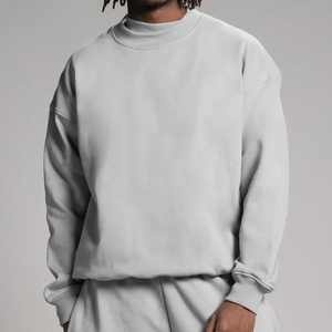 เสื้อสเวตเตอร์แขนปกติของผู้ชายเสื้อสเวตเตอร์เปิดไหล่โอเวอร์ไซส์ลายหินแนววินเทจ - Product Image 2