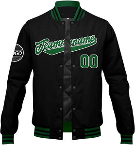 OEM personalizado High Street chaquetas de invierno de los hombres de manga larga de béisbol Varsity chaqueta prendas de vestir exteriores con decoración de cuello alto - Product Image 5