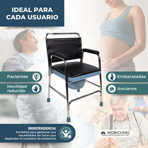 เก้าอี้ mobiclinic velero commode พร้อมฝาปิดกันลื่นและที่พักแขนอุปกรณ์บำบัดพร้อมฝาปิด - Product Image 3