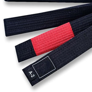 Cinturón BJJ Gi negro personalizado de la mejor calidad con logotipo bordado y nombre 100% algodón cinturones de uniforme de artes marciales Unisex en la mejor venta - Product Image 1