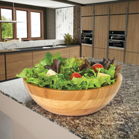 Vente en gros de saladier en bambou écologique bols de service de fruits pour salades pâtes légumes