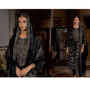 บราสโซซาลวาร์ Kameez ผ้ากำมะหยี่แท้พิมพ์ลายดิจิตอลงานปักและงานทำมือสำหรับงานปาร์ตี้ในโอกาสขายส่ง - Product Image 3