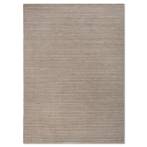 Contour Classic Gray/Silver Gray Hand <b>Loom</b> Wool Silk Solid Color Flat <b>Weave</b> Rectangle Rug 3x5 ft Soft Texture for Home Use Model - Product Image 1
