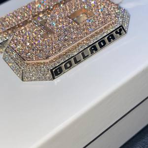 Pendentif de luxe en argent 925 Design Hip Hop personnalisé avec diamant Moissanite et caution de sac d'argent glacé pour bijoux de fête - Product Image 6