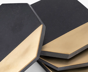 <b>Decorative</b> Handmade Eco-Friendly Wood & Brass Round Coasters Anti-Slip Customizable Color 4 Inch Modern <b>Kitchen</b> <b>Accessories</b> - Product Image 6