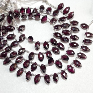 Vente en gros de perles de pierres précieuses en forme de marquise à facettes en grenat rose naturel Fournitures de perles - Product Image 1