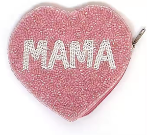 Monedero de Cuentas de Vidrio Bordadas de Alta Calidad, Forma Cuadrada, Diseño de Buena Suerte, Hecho a Mano en India para Mujeres y Niñas - Product Image 1