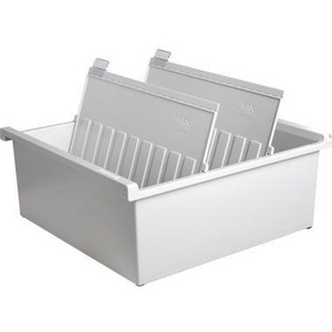 Bandeja Archivadora de Poliestireno Gris Claro para 1,300 Tarjetas, 32.2 x 13.8 x 34.6 cm, 2 Placas de Soporte HAN - Product Image 1