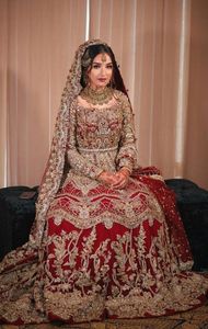Vestido de novia de LATEST---INDIAN/paquistaní, para WALIMA embellecedora DABKA, cuentas de cristal de piedra, trabajo para boda @ 2022 - Product Image 2