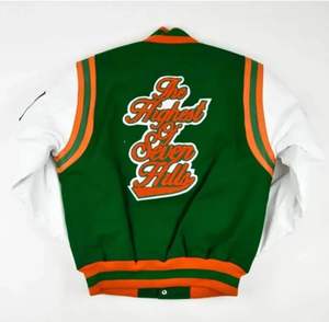 Chaquetas universitarias bordadas con estampado personalizado de alta calidad, chaqueta de béisbol personalizada para hombre, chaqueta universitaria de gran tamaño a la venta - Product Image 2