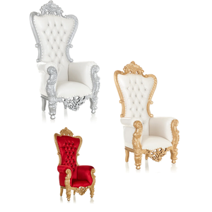 Silla de Trono Clásica de Lujo con Tallados Ornamentales Barrocos, Respaldo Alto Elegante, Asiento Acolchado, Ideal para Eventos - Product Image 4