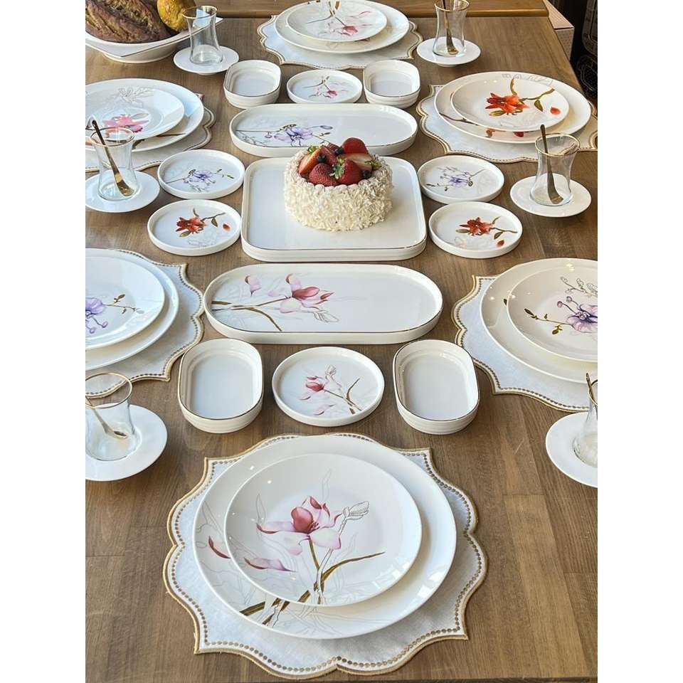 Breakfast Set Royal Flower 50 Pieces for 6 People