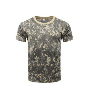 Camiseta de camuflaje para hombre con cuello redondo, ropa de entrenamiento al aire libre de verano de secado rápido, estilo táctico - Product Image 4