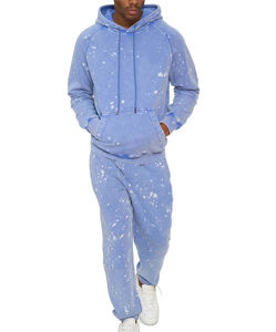 Ensemble de survêtement unisexe personnalisé en molleton léger et décontracté, coupe technique, 100 % coton de qualité supérieure, avec fermeture éclair et logo - Product Image 2