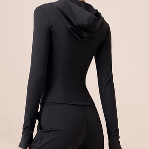 Chaqueta de Yoga para Hombre, 6 Colores, Transpirable, Elástica, Sin Costuras, con Cremallera, 100% Algodón, para Invierno, Fitness, Cintura Más Delgada, para Correr, Gimnasio, Deportes, con Capucha - Product Image 3