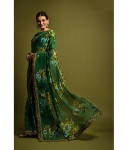 Nouvelle tendance traditionnelle Vichitra soie broderie Zari fils travail Sari avec Bollywppd Style Designer Blouse pièces pour femmes - Product Image 1