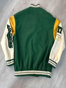 Servicio OEM Heavy Thick Chenille bordado parches de invierno de gran tamaño de cuero mangas de talla grande chaqueta Letterman para hombre - Product Image 2