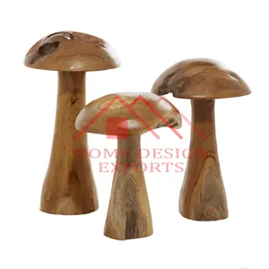 Figura de cogumelo de madeira feito à mão, escultura de tabela superior para decoração da casa, moderna, escultura de mesa em árvore de madeira para venda