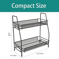 Étagère de rangement pliable en métal doré au design unique, double niveau, pour cuisine, fabrication artisanale, haute capacité de rangement