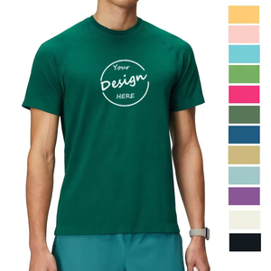 Fabricante OEM 2025, camiseta de gimnasio para hombre, camiseta muscular de manga raglán de poliéster Spandex de secado rápido para serigrafía - Product Image 1