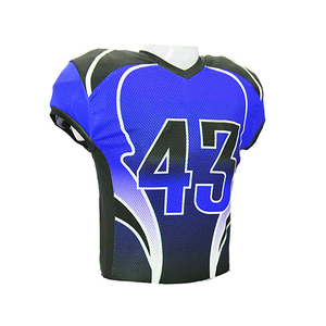 Nouveau style Maillot de football américain Ensembles uniformes pour adultes Manches courtes Évacuation de l'humidité 100% polyester Vêtements de sport en gros - Product Image 2