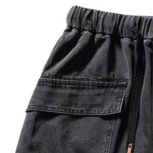 Vente en gros de shorts en jean noir 100% coton pour hommes, taille décontractée, style droit et extensible - Product Image 3