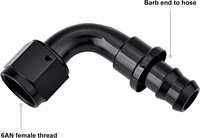 Raccord d'extrémité de tuyau à 90 degrés 6AN push lock