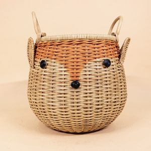 Panier de rangement charmant en forme d'animaux, paniers en rotin naturel pour la décoration de chambre d'enfant - Product Image 2