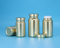 Bouteille en plastique dorée personnalisée avec logo, 80 ml, 120 ml, 150 ml, 200 ml, pour huile de poisson, gélules, comprimés, compléments en poudre