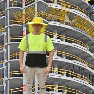 Vente en gros de t-shirts de travail de sécurité haute visibilité à manches longues, hauts respirants 65% polyester 35% coton Interlock - Product Image 3