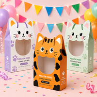 Boîte cadeau décorative haut de gamme en forme de chat pour biscuits, en matériaux recyclés, emballage portable en papier pour animaux, idéale pour le Noël