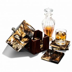 Wholesale Factory Supply Modern Multi-functional Horn <b>Square</b> Tea Coasters Holder Mat Pad Set 4 Home Decor Custom Logo - Product Image 2