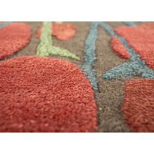 พรมขนสัตว์ผสมวิสโคสสีเบจน้ำตาลลายดอกไม้ รุ่น Tra-14732 สำหรับตกแต่งบ้าน ห้องนั่งเล่น ทางเดิน รูปทรงสี่เหลี่ยมผืนผ้า ลายทาง เหมาะสำหรับวัยรุ่น - Product Image 3