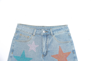 Femmes à la mode taille haute coton Denim Shorts décontracté Cargo Jeans Shorts été Style taille moyenne poches accepter OEM - Product Image 6