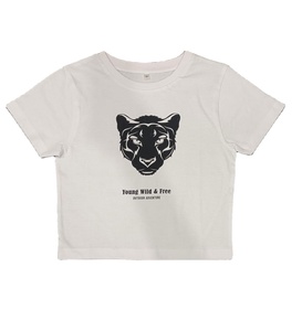 เสื้อครอปคอกลมแขนสั้นสำหรับผู้หญิง, เสื้อยืดครอปผ้าฝ้ายคุณภาพสูงจากบังคลาเทศ - Product Image 1