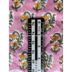 <b>Indian</b> Cotton Fabric by Yard for Summer Dress Material Women's Dress Robe Caftan Textile Running Making Block Printed Fabric - Product Image 4