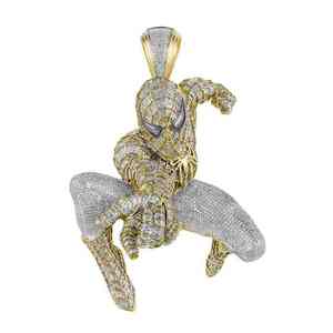 Luxueux pendentif de style rappeur plaqué or blanc et rose 14 carats entièrement glacé Hip Hop avec Moissanite Diamond Passes Diamond Tester - Product Image 1
