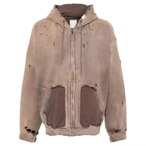 Sweat à capuche décontracté d'hiver avec logo personnalisé, effet délavé, en polaire respirant et écologique, style streetwear, coupe ample pour homme, lot de 2, vente en gros - Product Image 6