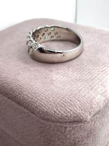 Bague en argent sterling 925 avec moissanite originale, trois couches de diamants ronds, élégante, luxueuse, mignonne, bijoux plaqués rhodium, bague cadeau - Product Image 3